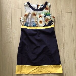 Hippocampe Paris Daisy Floral Print Colorblock Mini Dress Size 40/M